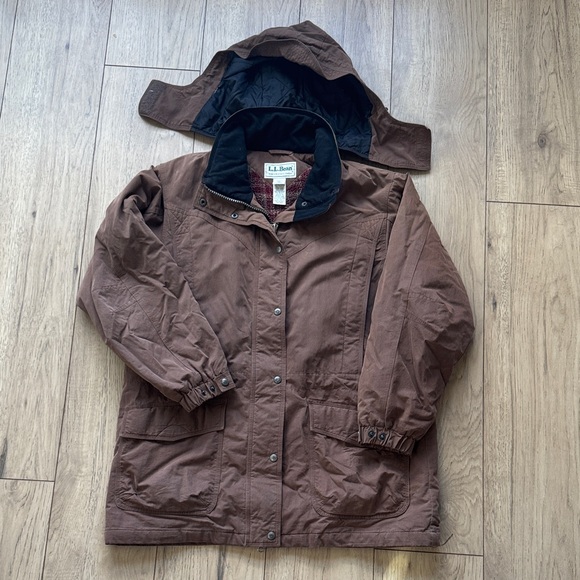 Vintage L.L. Bean Brown Baxter State Parka with Detachable Hood Women’s Large - Picture 1 of 11